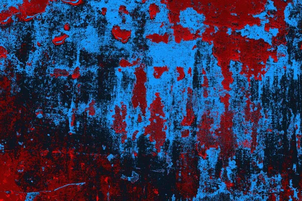 Kırmızı ve mavi renkli grungy duvar, desenli arka plan
