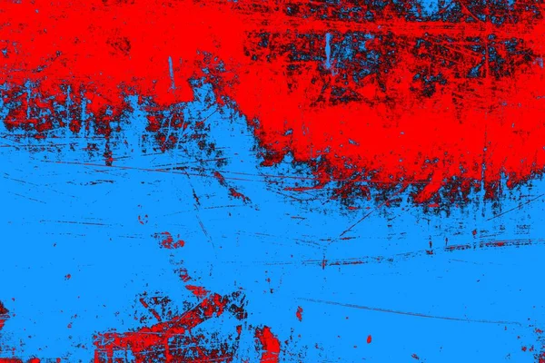 Kırmızı ve mavi renkli grungy duvar, desenli arka plan