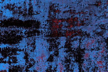 Kırmızı ve mavi renkli grungy duvar, desenli arka plan