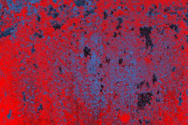 Kırmızı ve mavi renkli grungy duvar, desenli arka plan