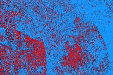 Kırmızı ve mavi renkli grungy duvar, desenli arka plan