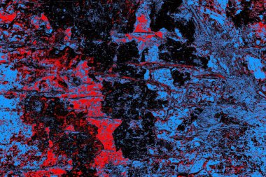 Kırmızı ve mavi renkli grungy duvar, desenli arka plan