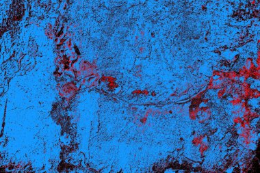 Kırmızı ve mavi renkli grungy duvar, desenli arka plan