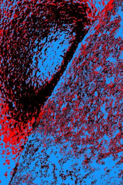 Kırmızı ve mavi renkli grungy duvar, desenli arka plan