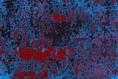 Kırmızı ve mavi renkli grungy duvar, desenli arka plan