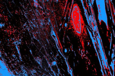 Kırmızı ve mavi renkli grungy duvar, desenli arka plan