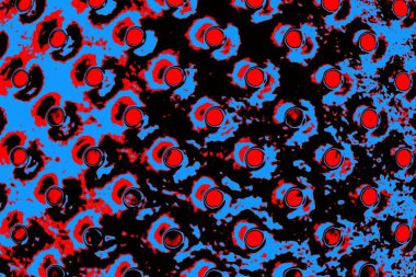 Kırmızı ve mavi renkli grungy duvar, desenli arka plan