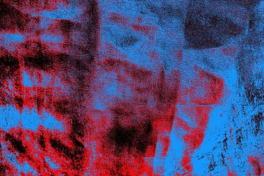 Kırmızı ve mavi renkli grungy duvar, desenli arka plan