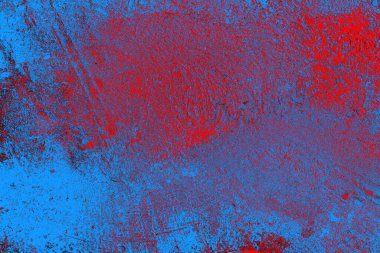 Kırmızı ve mavi renkli grungy duvar, desenli arka plan