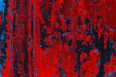 Kırmızı ve mavi renkli grungy duvar, desenli arka plan