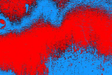 Kırmızı ve mavi renkli grungy duvar, desenli arka plan