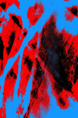 Kırmızı ve mavi renkli grungy duvar, desenli arka plan