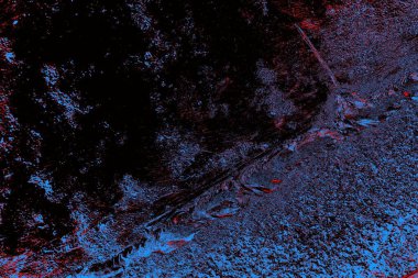 Kırmızı ve mavi renkli grungy duvar, desenli arka plan