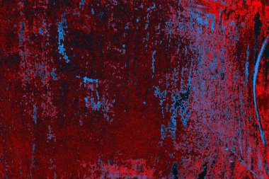 Kırmızı ve mavi renkli grungy duvar, desenli arka plan