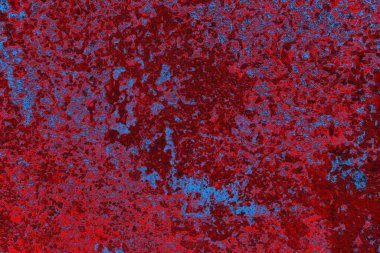 Kırmızı ve mavi renkli grungy duvar, desenli arka plan