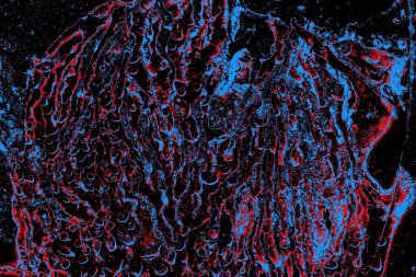 Kırmızı ve mavi renkli grungy duvar, desenli arka plan