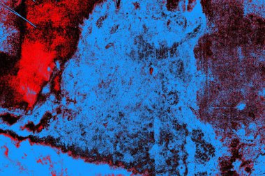 Kırmızı ve mavi renkli grungy duvar, desenli arka plan