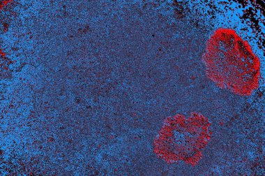 Kırmızı ve mavi renkli grungy duvar, desenli arka plan