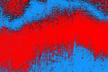 Kırmızı ve mavi renkli grungy duvar, desenli arka plan