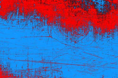 Kırmızı ve mavi renkli grungy duvar, desenli arka plan