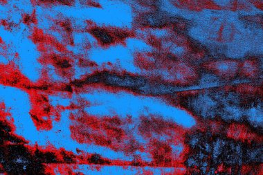 Kırmızı ve mavi renkli grungy duvar, desenli arka plan