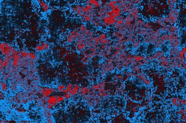 Kırmızı ve mavi renkli grungy duvar, desenli arka plan