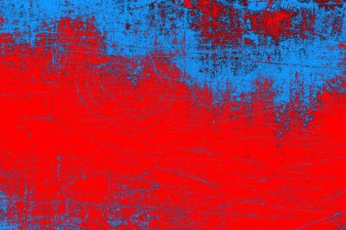 Soyut grunge arkaplanı. Monokrom dokusu. Mavi ve kırmızı desenli arkaplan