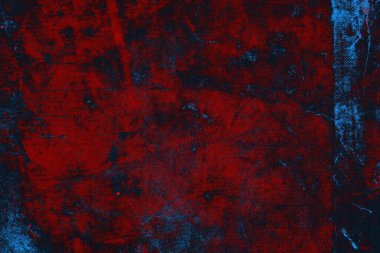 Kırmızı ve mavi renkli grungy duvar, desenli arka plan