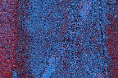 Kırmızı ve mavi renkli grungy duvar, desenli arka plan