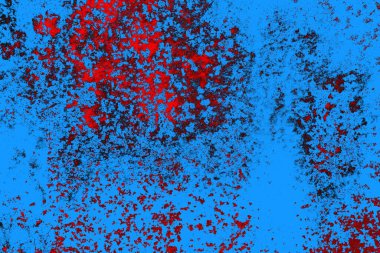 Kırmızı ve mavi renkli grungy duvar, desenli arka plan