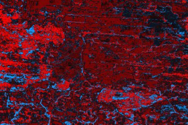 Kırmızı ve mavi renkli grungy duvar, desenli arka plan