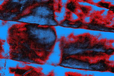 Kırmızı ve mavi renkli grungy duvar, desenli arka plan