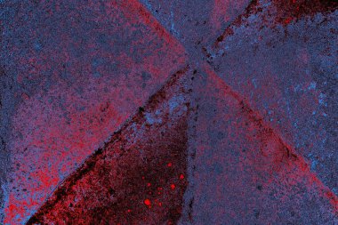 Kırmızı ve mavi renkli grungy duvar, desenli arka plan