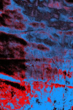 Kırmızı ve mavi renkli grungy duvar, desenli arka plan