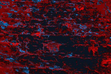 Kırmızı ve mavi renkli grungy duvar, desenli arka plan