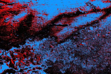 Kırmızı ve mavi renkli grungy duvar, desenli arka plan