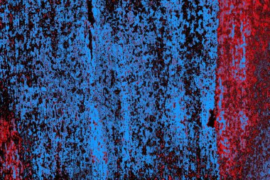 Kırmızı ve mavi renkli grungy duvar, desenli arka plan