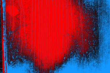 Kırmızı ve mavi renkli grungy duvar, desenli arka plan