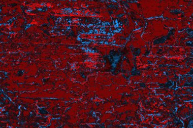 Kırmızı ve mavi renkli grungy duvar, desenli arka plan