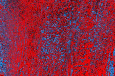 Kırmızı ve mavi renkli grungy duvar, desenli arka plan