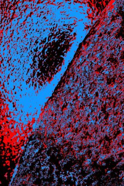 Kırmızı ve mavi renkli grungy duvar, desenli arka plan