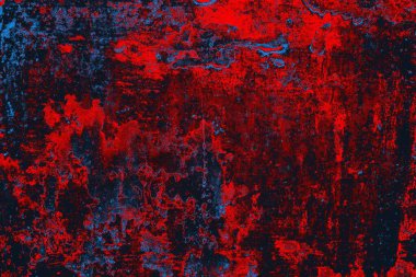 Kırmızı ve mavi renkli grungy duvar, desenli arka plan