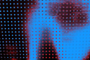 Kırmızı ve mavi renkli grungy duvar, desenli arka plan