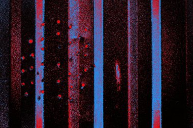 Kırmızı ve mavi renkli grungy duvar, desenli arka plan