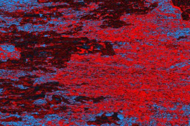 Kırmızı ve mavi renkli grungy duvar, desenli arka plan