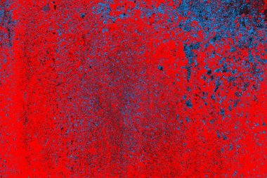 Kırmızı ve mavi renkli grungy duvar, desenli arka plan