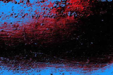 Kırmızı ve mavi renkli grungy duvar, desenli arka plan