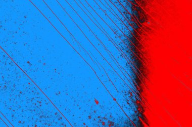 Soyut grunge arkaplanı. Monokrom dokusu. Mavi ve kırmızı desenli arkaplan