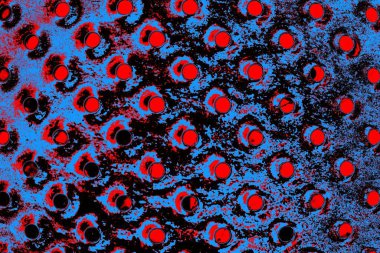 Kırmızı ve mavi renkli grungy duvar, desenli arka plan