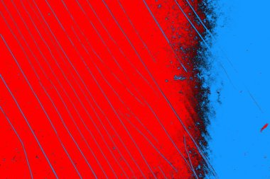 Kırmızı ve mavi renkli grungy duvar, desenli arka plan